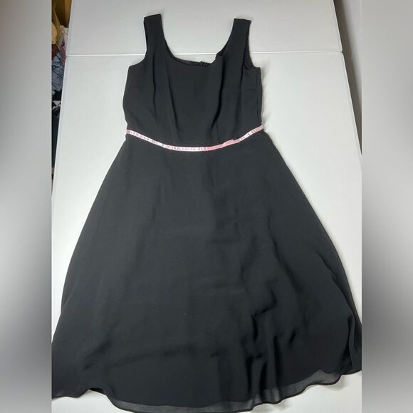 I.N. Studio 90s Pink Tie Dress Black Sleeveless Size 8 - Picture 5 of 10